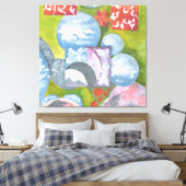 Observance Folk Art van AnyaC Canvas Afdruk (Insitu (Slaapkamer))