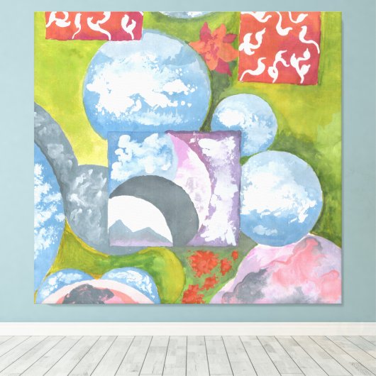 Observance Folk Art van AnyaC Canvas Afdruk (Insitu (Houten vloer))