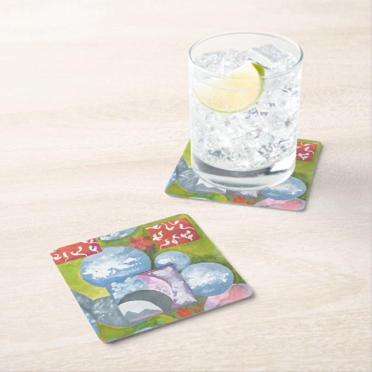 Observance Folk Art van AnyaC Kartonnen Onderzetters (Insitu)