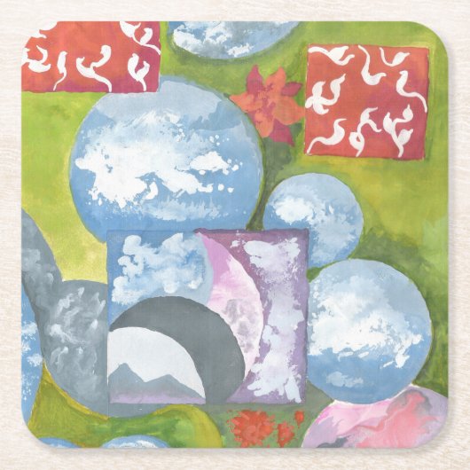 Observance Folk Art van AnyaC Kartonnen Onderzetters (Voorkant)