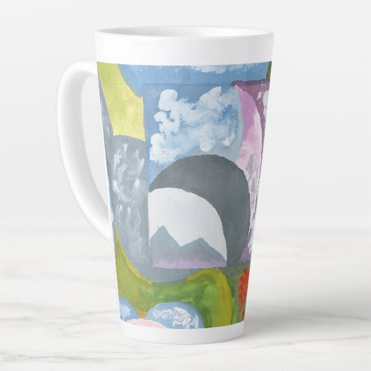 Observance Folk Art van AnyaC Latte Mok (Linkerhoek)