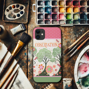 Observatie Bloemen Roze Groen Inspiratie Case-Mate iPhone Case