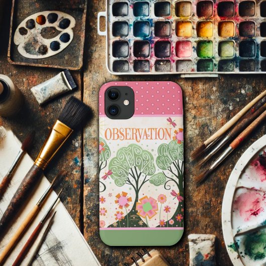 Observatie Bloemen Roze Groen Inspiratie Case-Mate iPhone Case