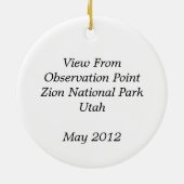 Observatiepunt in Zion National Park Ornament (Achterkant)