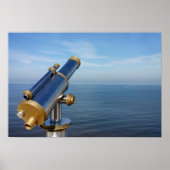  observatietelescoop met oceaanuitzicht poster (Voorkant)