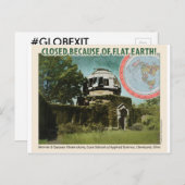 Observatorium gesloten, vanwege Flat Earth. Briefkaart (Voorkant / Achterkant)