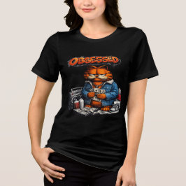 Obsessed Cat Street Style Grafische T-Shirt