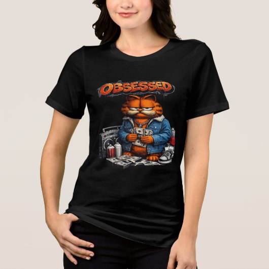 Obsessed Cat Street Style Graphic T-Shirt (Voorkant)