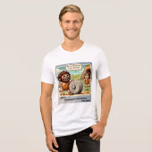 Obsessie met cavemanswiel | Grappige prehistorisch Tri-Blend Shirt (Voorkant volledig)