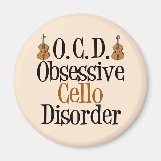 Obsessief Cello Disorder Cellist Magneet (Voorkant)