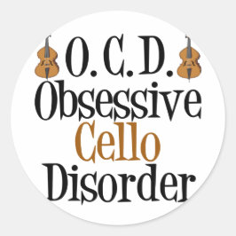 Obsessief-Cello-stoornis Ronde Sticker