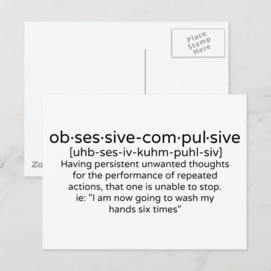 Obsessief-compulsieve persoonlijkheidsdefinitie briefkaart (Voorkant / Achterkant)