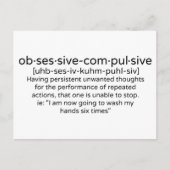 Obsessief-compulsieve persoonlijkheidsdefinitie briefkaart (Voorkant)