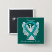 Obsessief-Compulsive Disorder Awareness Angel Pin Vierkante Button 5,1 Cm (Voorkant /achterkant)