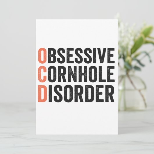 Obsessief cornhole-aandoening Grappig cornhole ges Kaart (Staand voorkant)