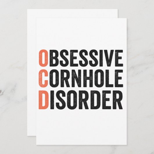 Obsessief cornhole-aandoening Grappig cornhole ges Kaart (Voorkant / Achterkant)