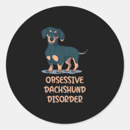 Obsessief Dachshund Disord Ronde Sticker