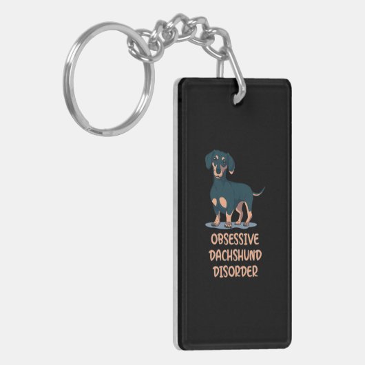 Obsessief Dachshund Disord Sleutelhanger (Voorkant Links)