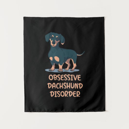 Obsessief Dachshund Disord Wandkleed (Voorkant)