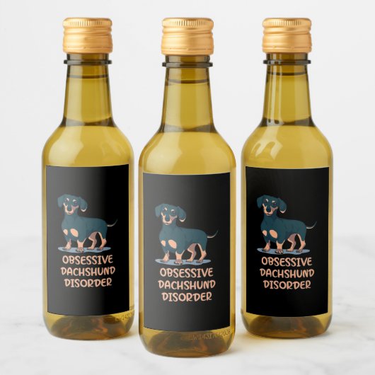 Obsessief Dachshund Disord Wijn Etiket (Flessen)