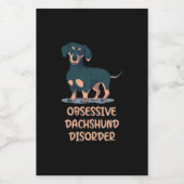 Obsessief Dachshund Disord Wijn Etiket (Enkel label)