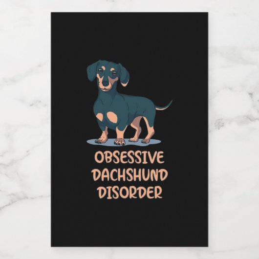Obsessief Dachshund Disord Wijn Etiket (Enkel label)