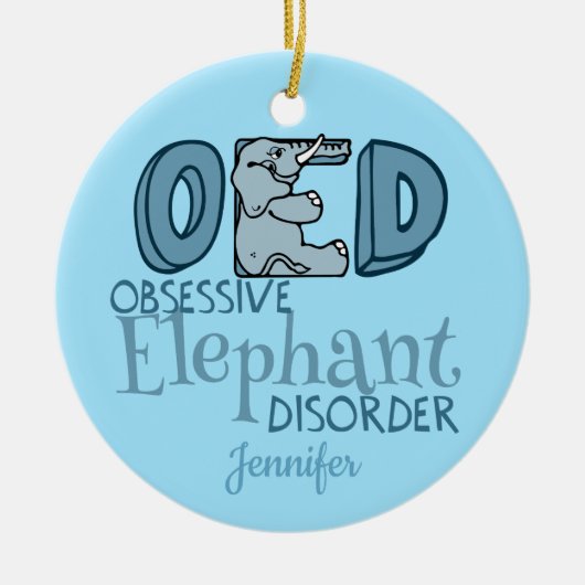 Obsessief-ebleke ziekte Cute Custom Baby Blue Keramisch Ornament (Voorkant)