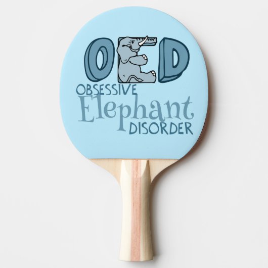 Obsessief-elephant Disorder Cute Blue Tafeltennisbatje (Voorkant)