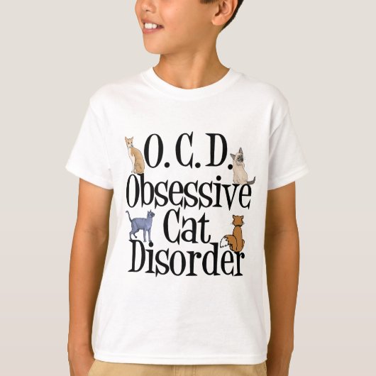 Obsessief-kat stoornis Funny Kinder T-shirt (Voorkant)