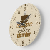 Obsessief-koffiestoornis Funny Grote Klok (Hoek)