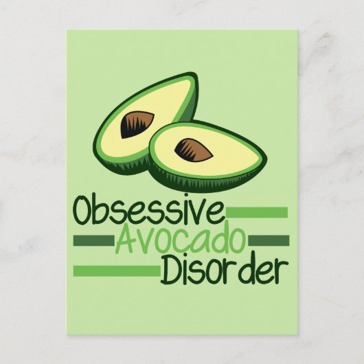 Obsessieve Avocado stoornis Cool Green Briefkaart (Voorkant)