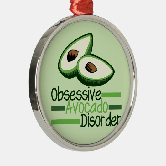Obsessieve Avocado stoornis Cool Green Metalen Ornament (Rechts)