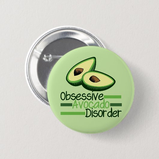 Obsessieve Avocado stoornis Cool Green Ronde Button 5,7 Cm (Voorkant /achterkant)