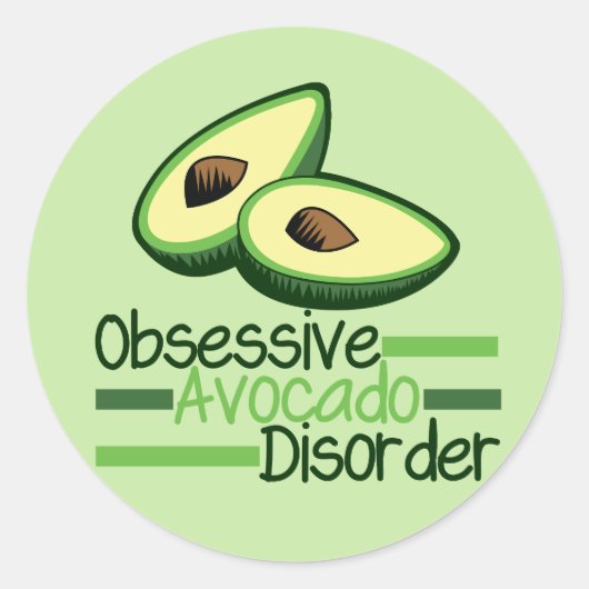Obsessieve Avocado stoornis Cool Green Ronde Sticker (Voorkant)
