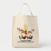 Obsessieve Canvas tas van kippen- en Corgi-stoorni (Voorkant)
