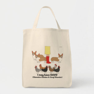 Obsessieve Canvas tas van kippen- en Corgi-stoorni