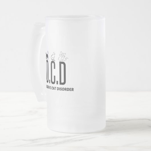 OBSESSIEVE CAT-AANDOENINGEN MATGLAS BIERPUL (Voorkant links)