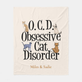 Obsessieve Cat Disorder Cute Personated Ivory Fleece Deken