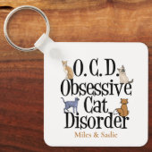 Obsessieve Cat Disorder Cute Personated Pet Owner Sleutelhanger (Voorkant)