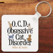 Obsessieve Cat Disorder Cute Personated Pet Owner Sleutelhanger (Achterkant)