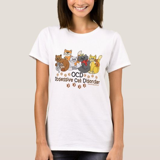 Obsessieve Cat Disorder Humor T-shirt (Voorkant)