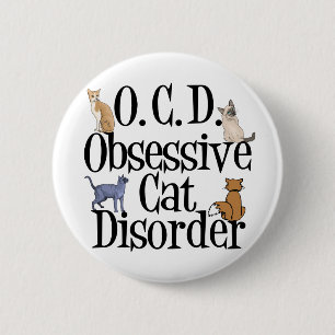  Obsessieve Cat Disorder Ronde Button 5,7 Cm