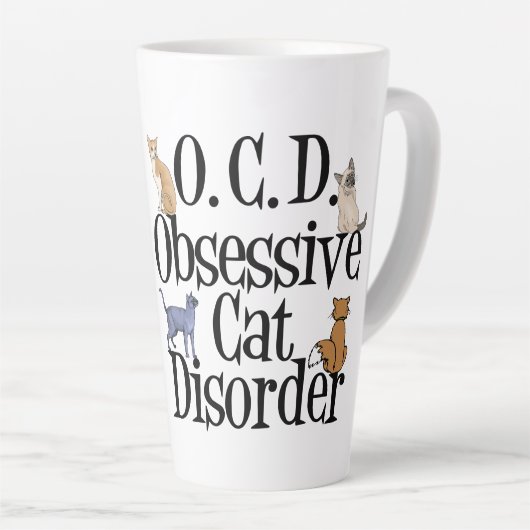 Obsessieve-Cat-stoornis Latte Mok (Rechterhoek)