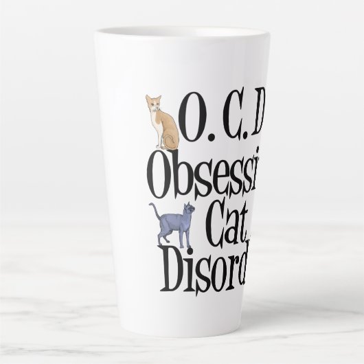 Obsessieve-Cat-stoornis Latte Mok (Voorkant)