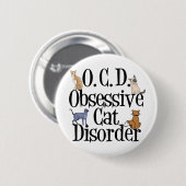Obsessieve-Cat-stoornis Ronde Button 5,7 Cm (Voorkant /achterkant)