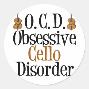 Obsessieve Cello-stoornis Ronde Sticker