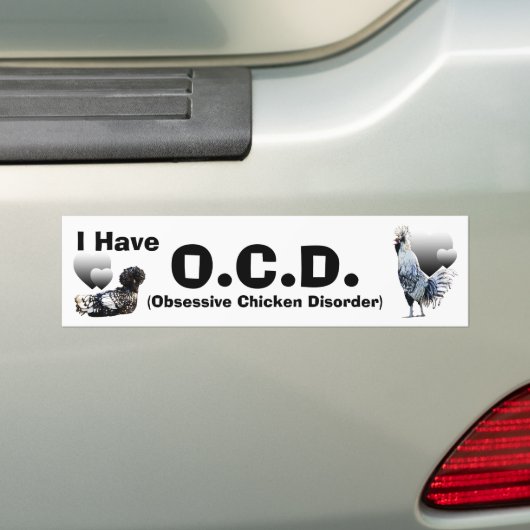 Obsessieve Chicken Disorder: Pools Crested Bumpersticker (Op auto)