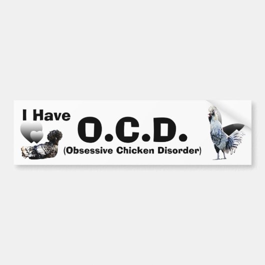 Obsessieve Chicken Disorder: Pools Crested Bumpersticker (Voorkant)