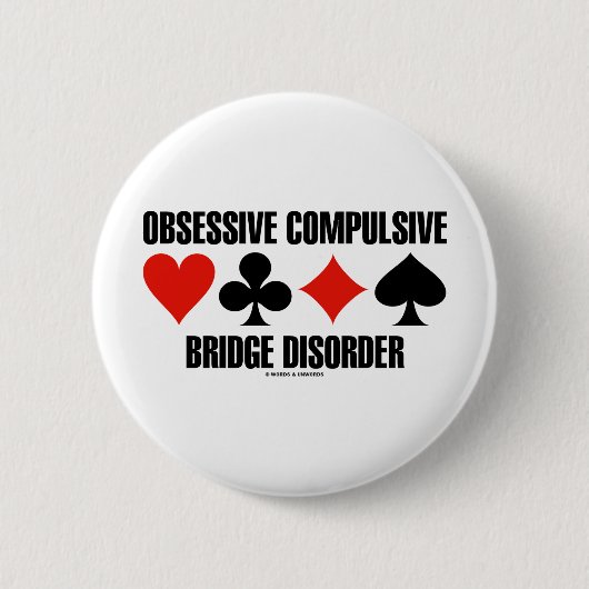 Obsessieve Compulsive Bridge Disorder (OCBD) Ronde Button 5,7 Cm (Voorkant)