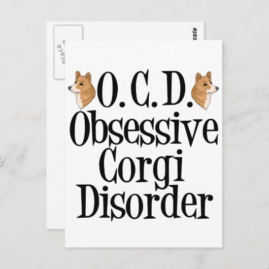 Obsessieve Corgi stoornis Briefkaart (Voorkant / Achterkant)